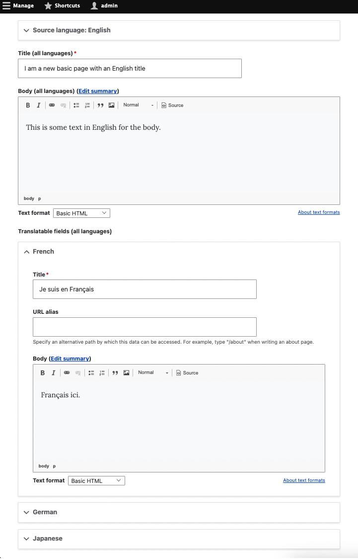 Example form