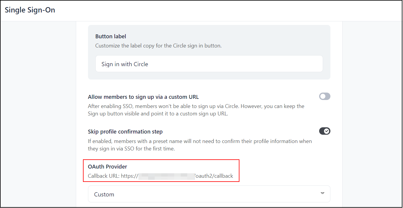 Drupal OAuth Server Circle SSO copy callback url
