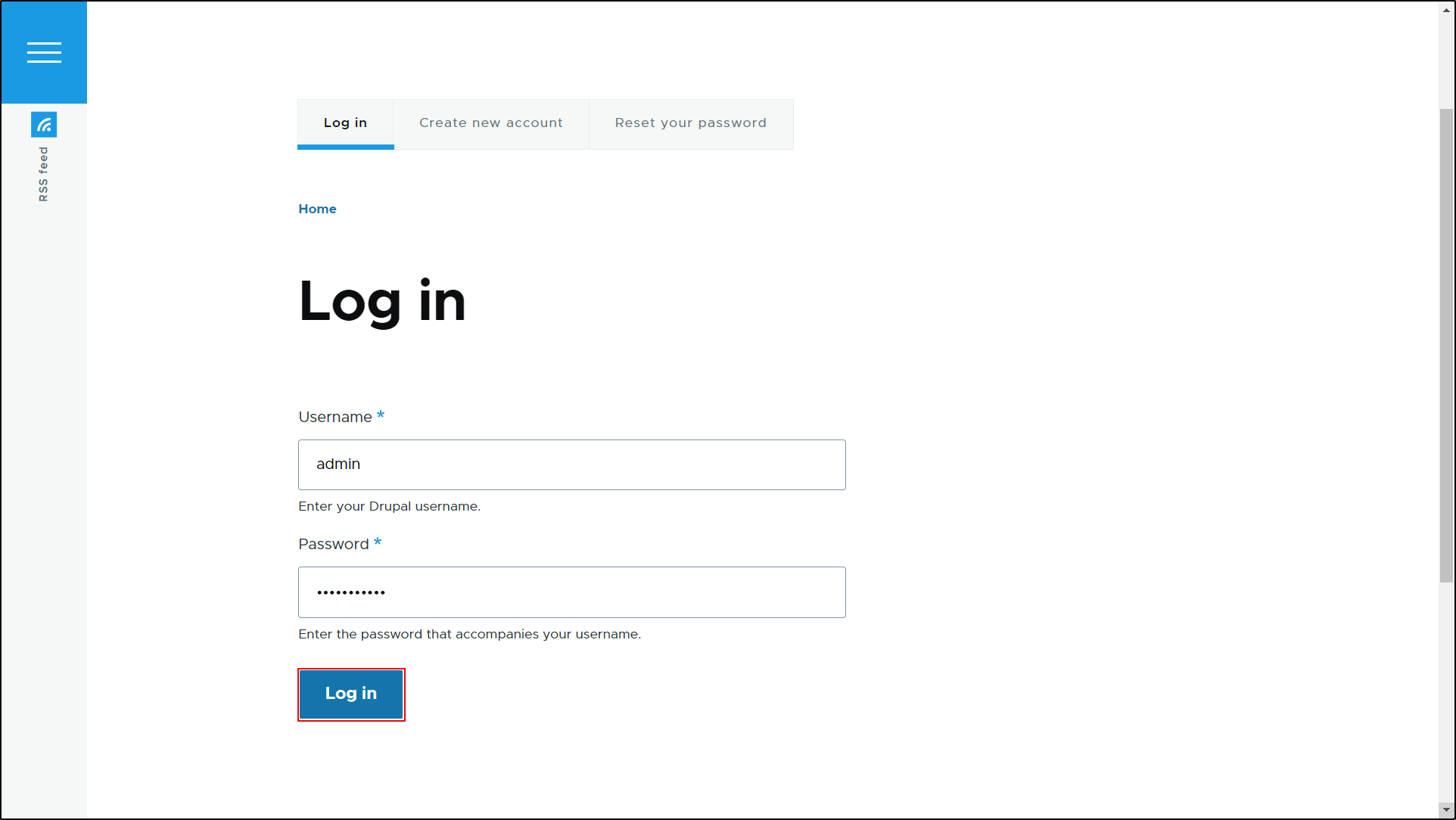 Joomla OAuth Client Enter Drupal Credentials