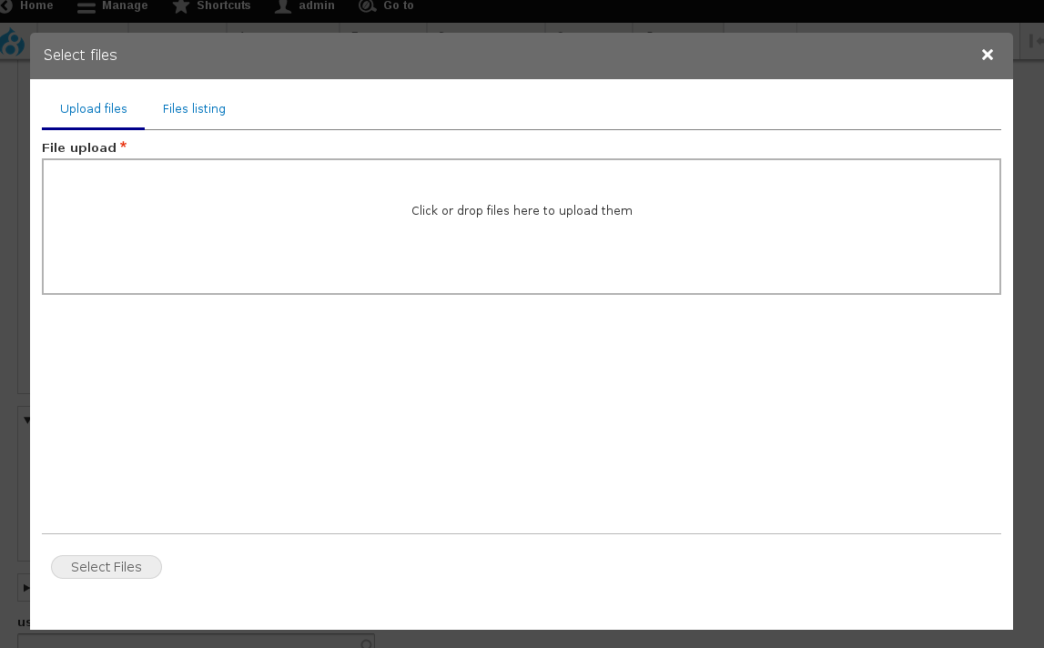 Modal display for Entity Browser
