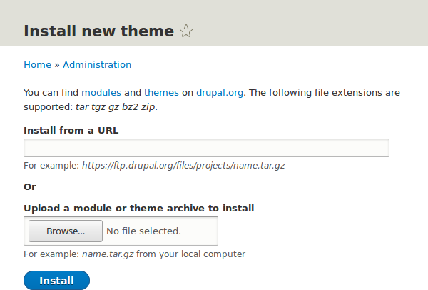 Installing a theme
