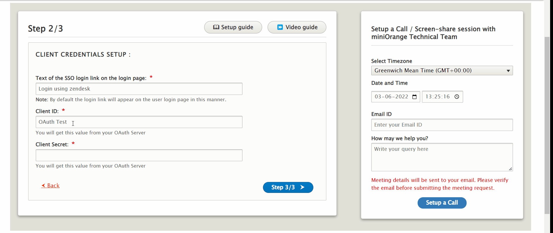 Drupal oauth  login zendesk paste client secret