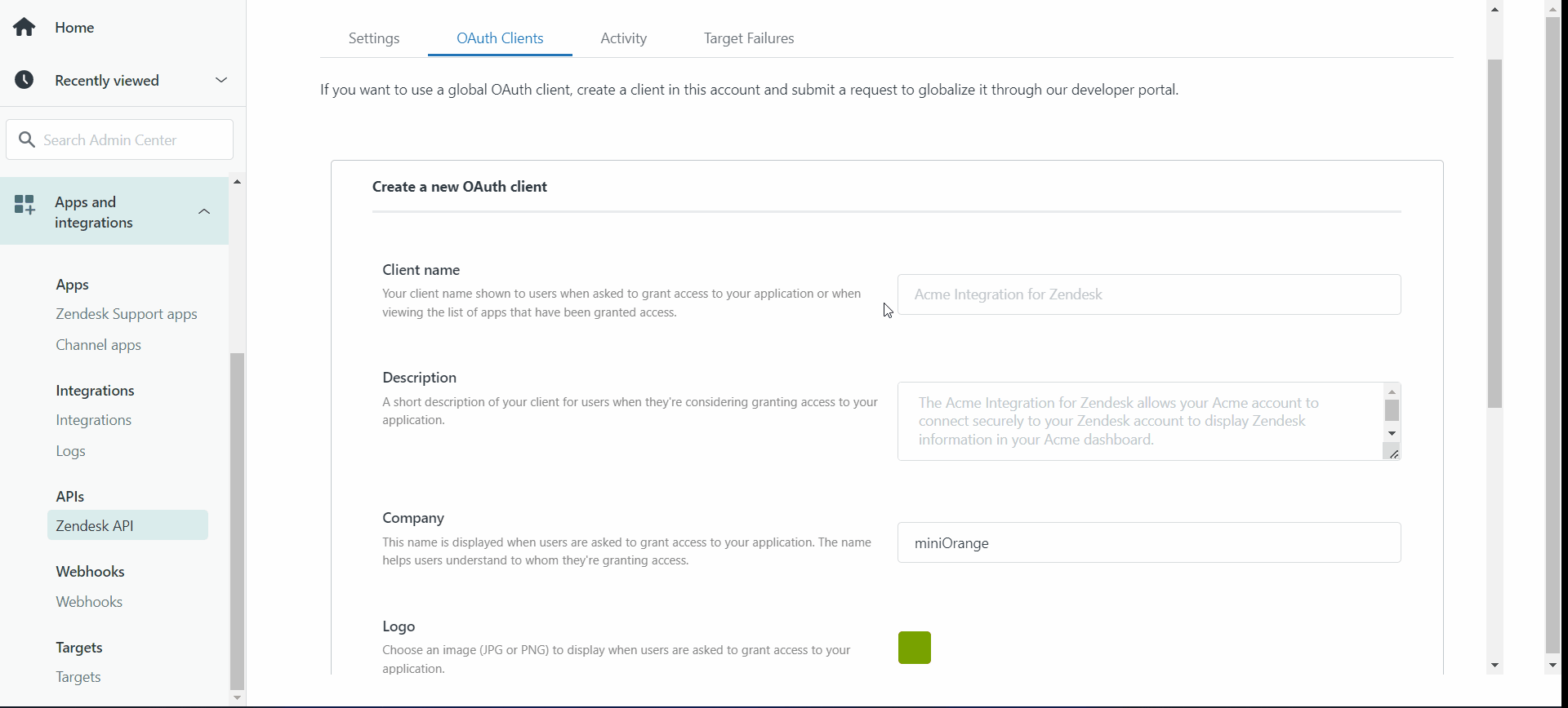 Drupal OAuth login zendesk paste redirect-url