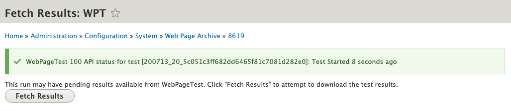 Fetch Results Page (Pending Results)