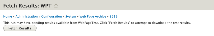 Fetch Results Page