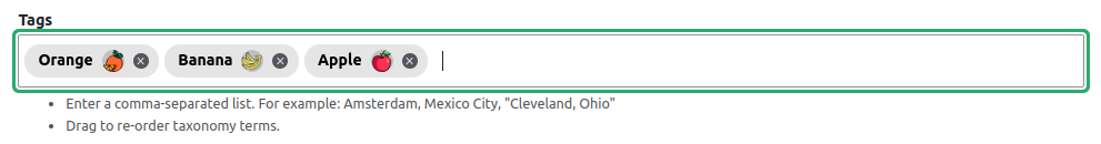 Tagify entity reference with info label enabled