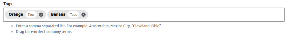 Tagify info label with vocabulary name