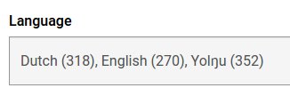  Dutch (318), English (270), Yolnu (352)