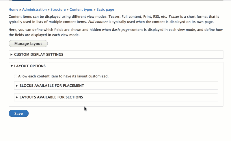 Demonstration of layout restriction UI