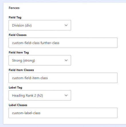 Extensive field markup example