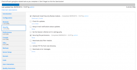 drupal golive checklist screenshot