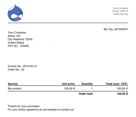 Commerce Billy invoice pdf example