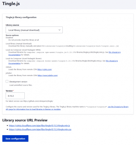 Drupal 8/9 tingle.js Integration