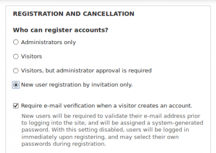 Registration invite