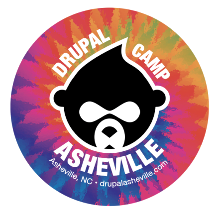 Drupal Camp Asheville tie-dye logo